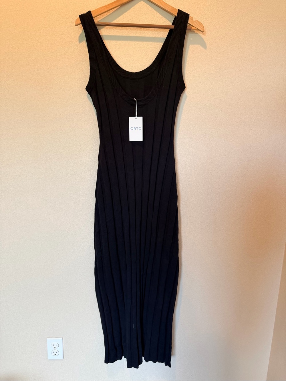 ORTC Almatra Full Length Knit Dress Black Size 8 NWT #0148